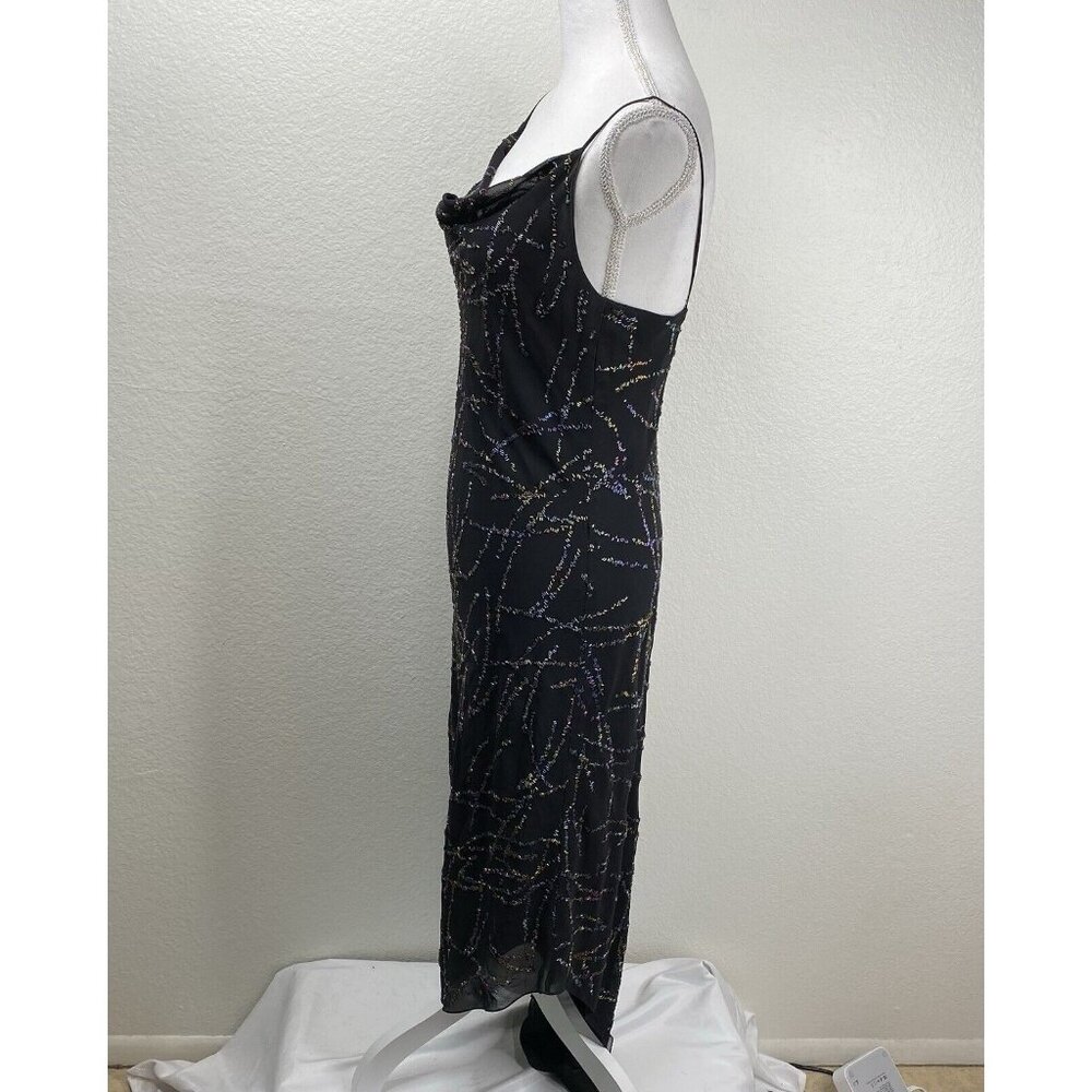 Rue De La Paix Dress Women's Black Sz 30 M Rainbow Beaded Asymmetrical Hem Fairy - Picture 10 of 16